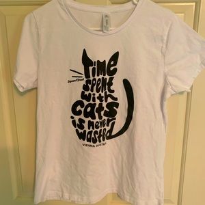 Women’s tee- Sigmund Freud “Cats” quote. New. Never worn or washed.